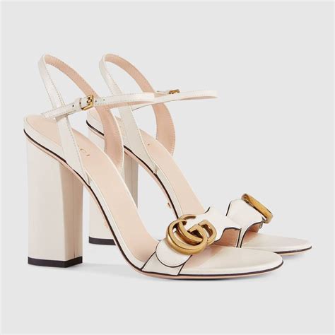 gucci shoes white heels|white gucci heel sandals.